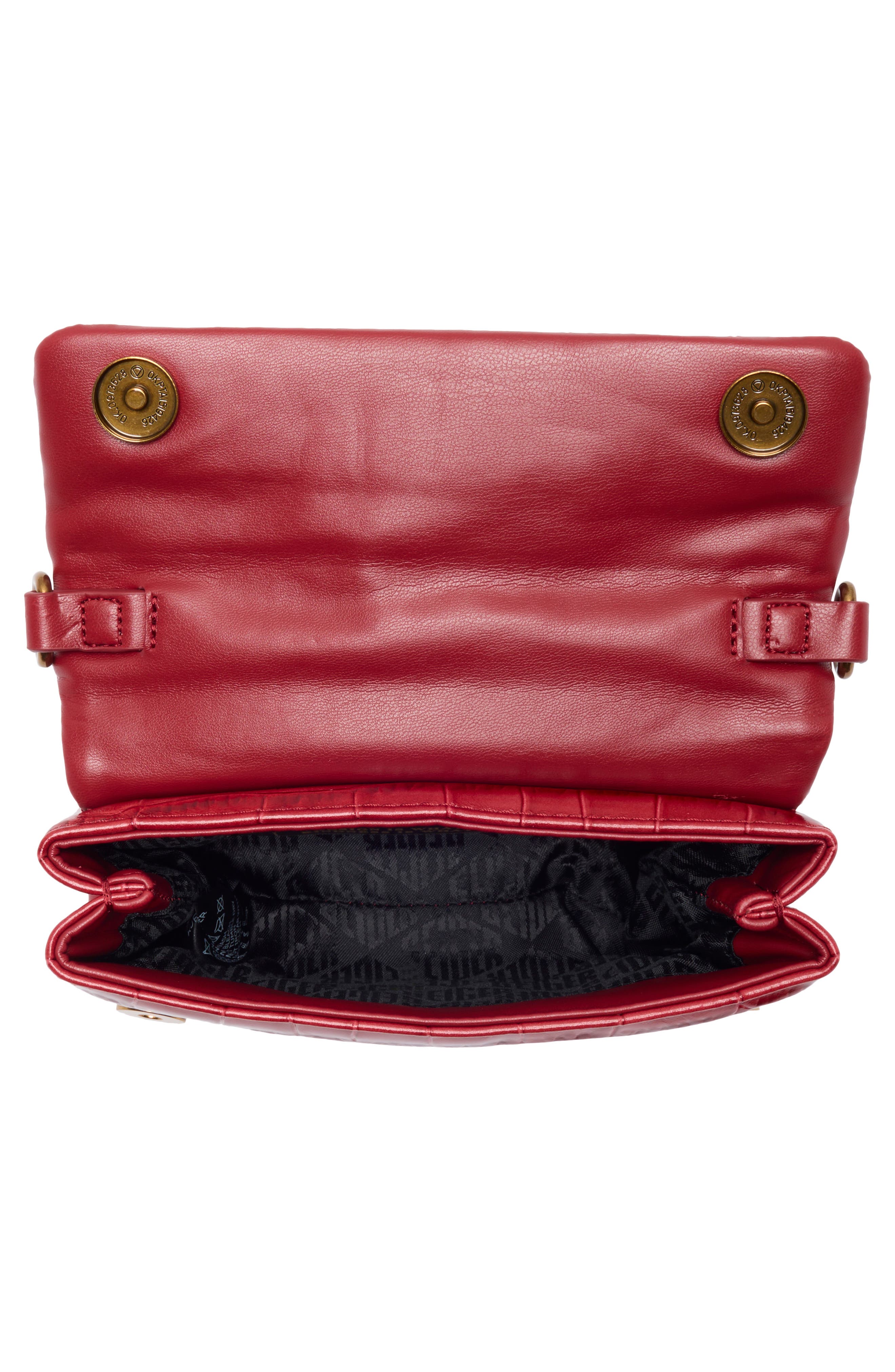 Mini Brompton Croc Embossed Leather Crossbody Bag, Alternate, color, RED