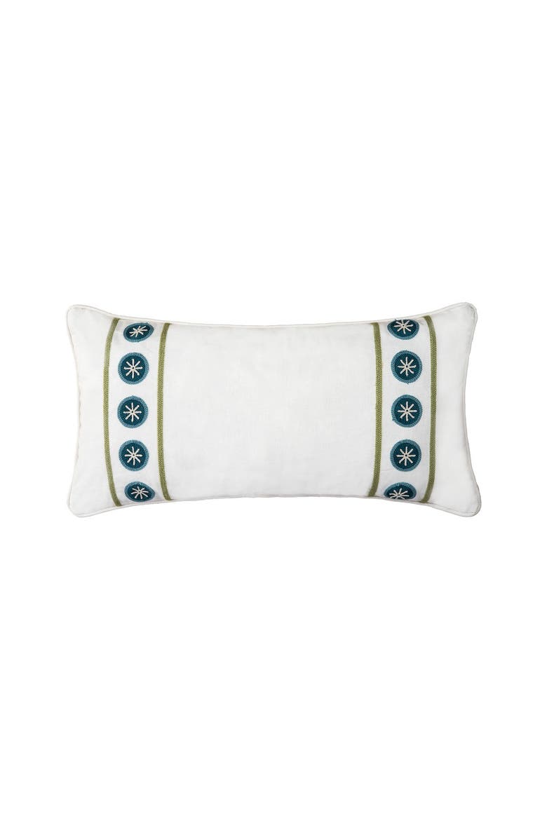 Tara Stripe Tufted Lumbar Accent Pillow 12" x 24", Main, color, White