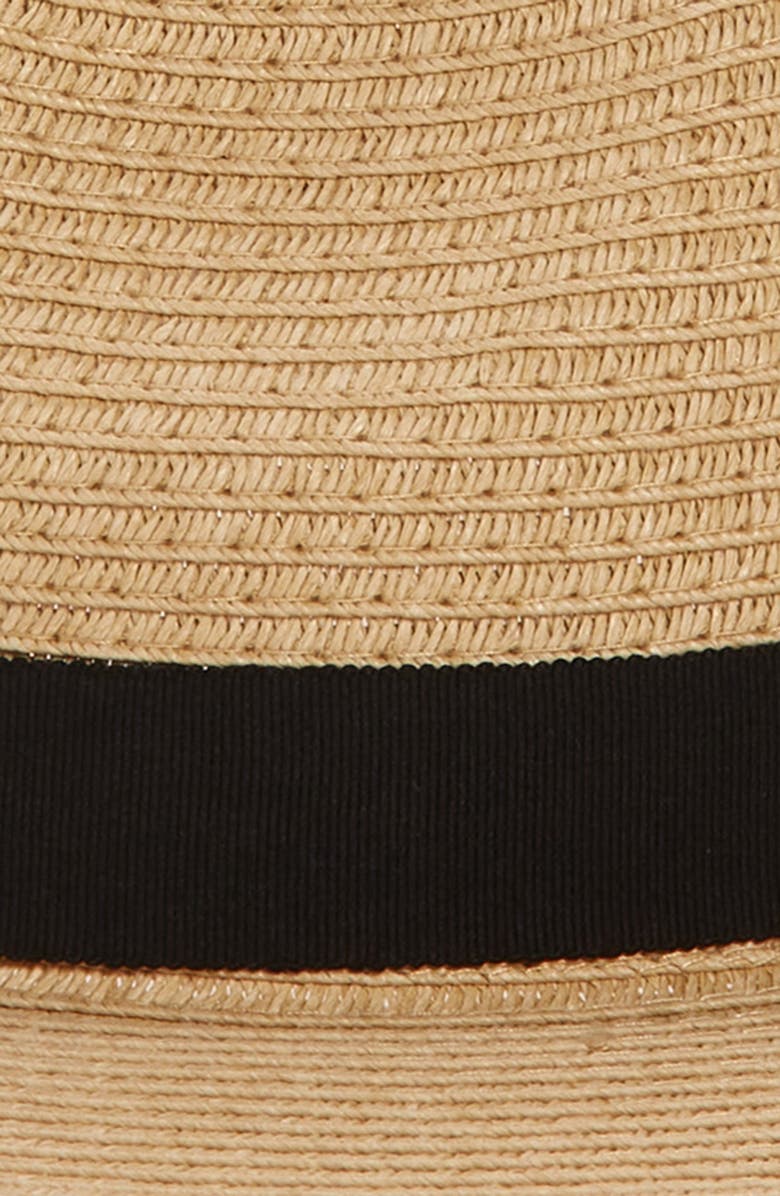 Madewell Packable Straw Fedora Hat, Alternate, color,