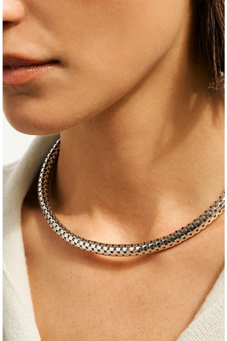 Dot Coil Choker Necklace, Alternate, color, SILVER