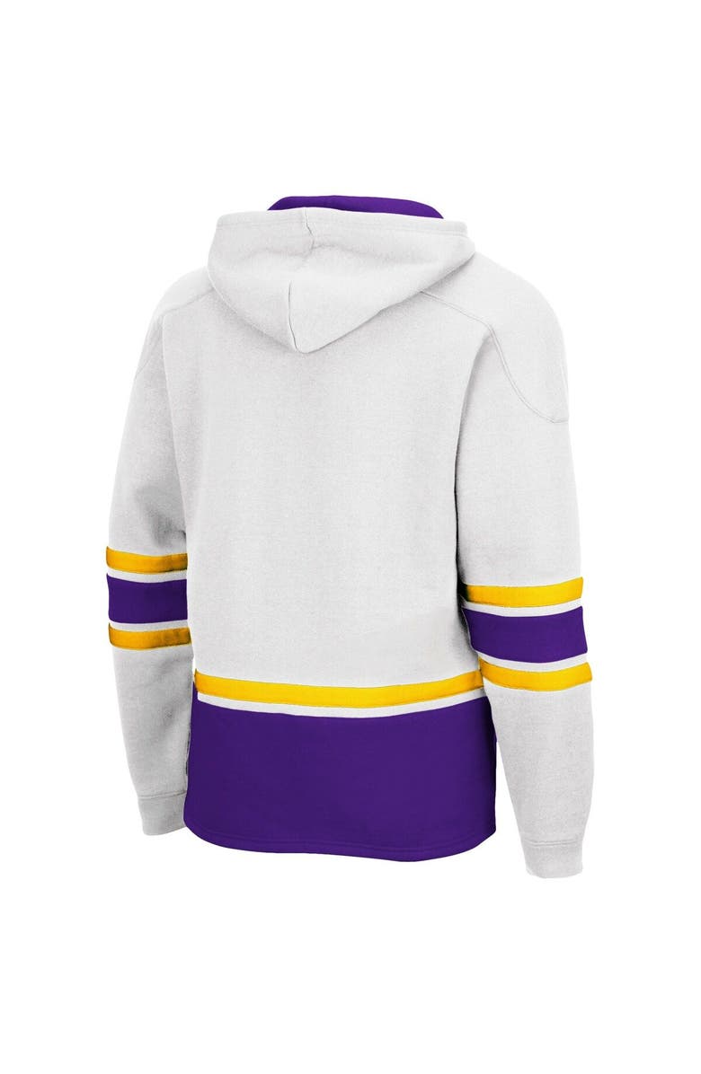 COLOSSEUM Men's Colosseum White LSU Tigers Lace Up 3.0 Pullover Hoodie, Alternate, color, White