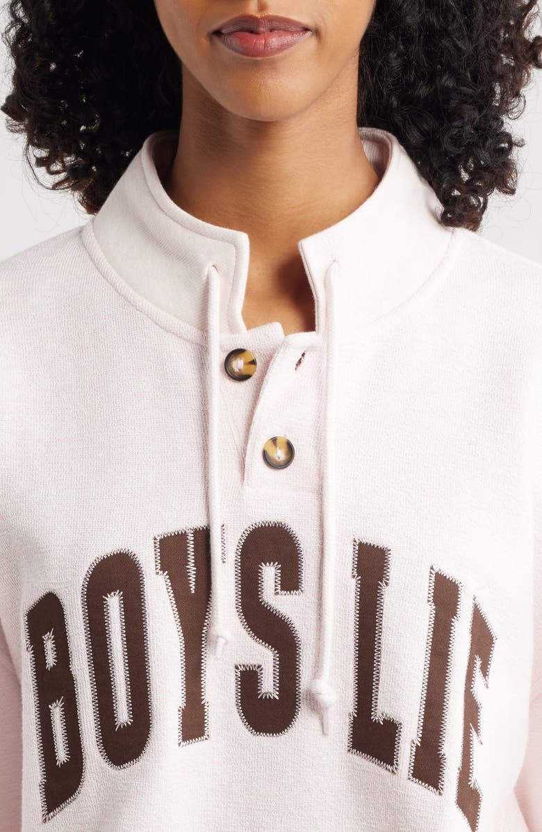 BOYS LIE Smoke & Mirrors Crewneck Henley Pullover, Alternate, color, Pink Heather