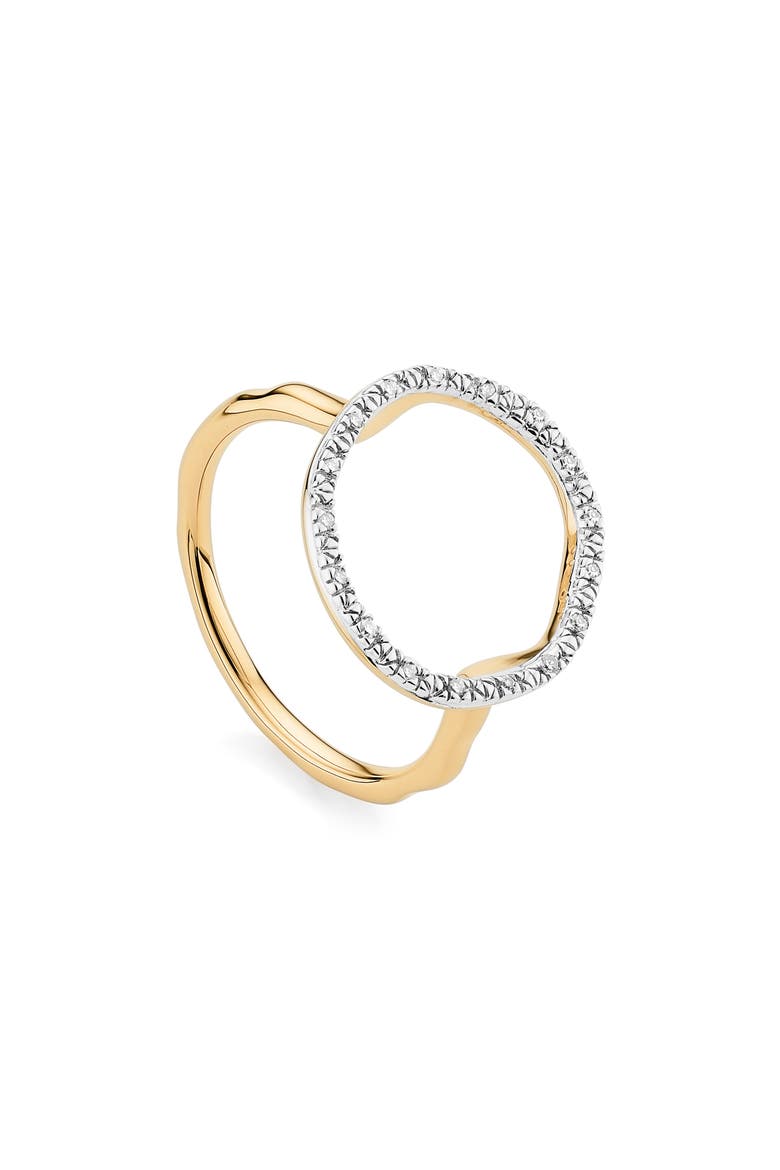 Riva Circle Diamond Ring, Main, color, YELLOW GOLD