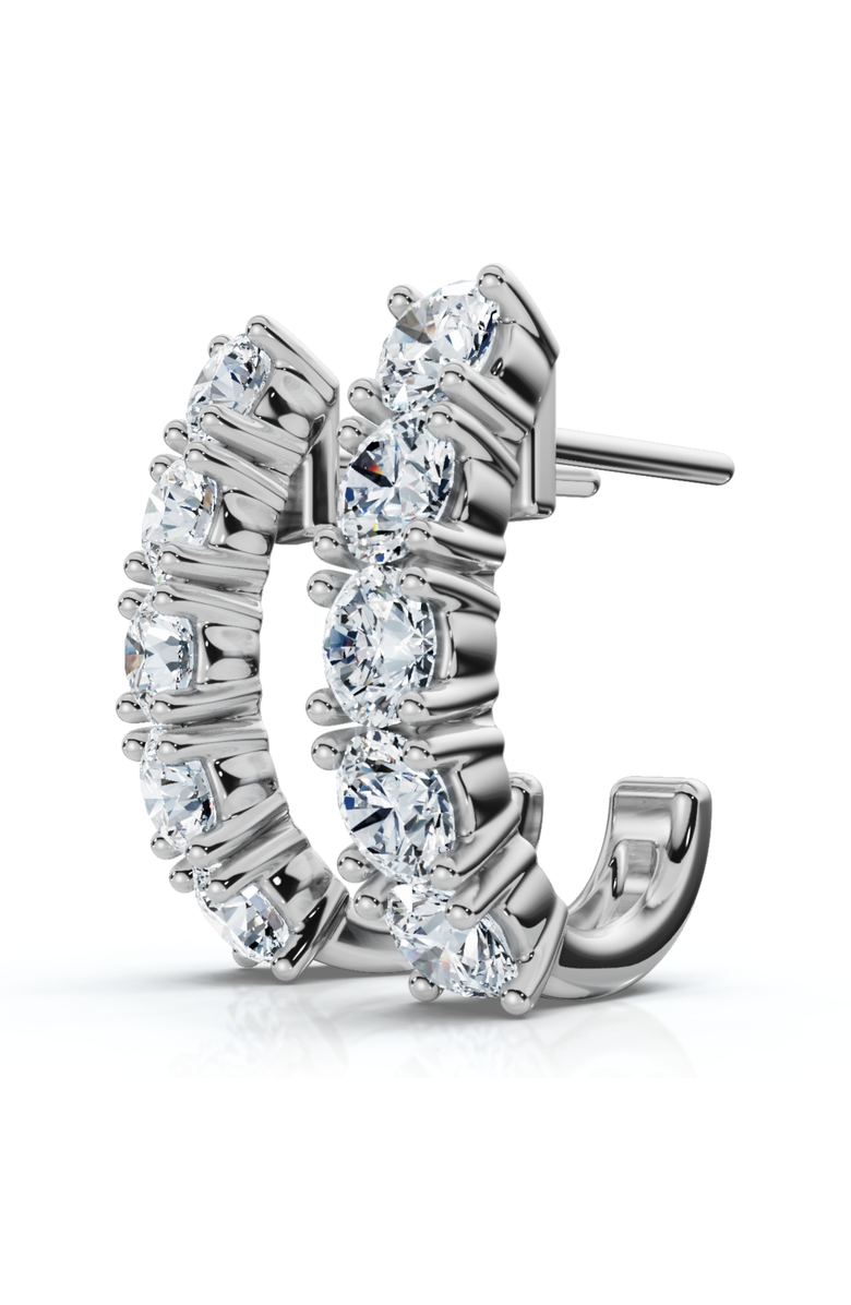 Bliss Diamond 1Ct Diamond Hoops Women's Earrings 10k Gold Lab Grown, Alternate, color, 10K White Gold