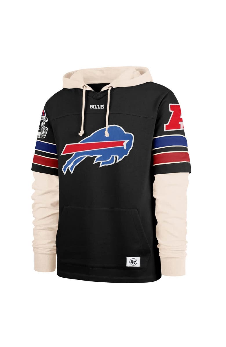'47 Men's '47  Black Buffalo Bills Split Zone Cornerback Duo Hoodie, Alternate, color, Black