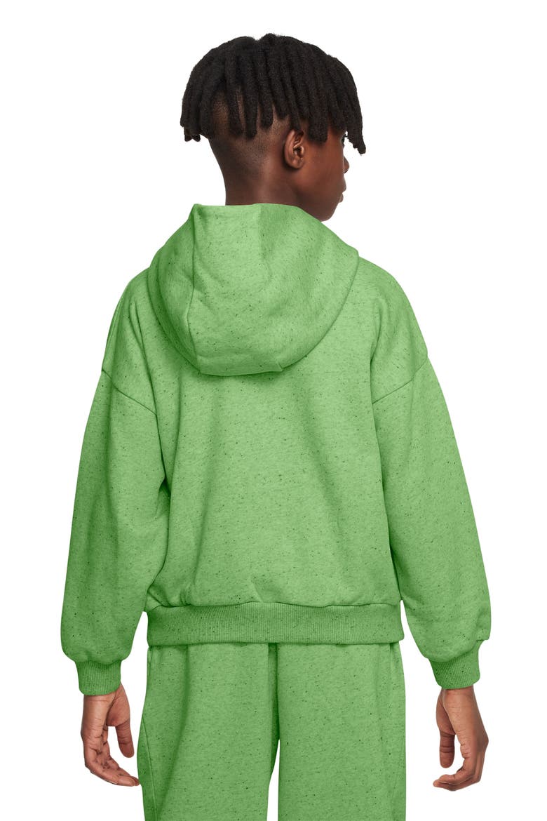 Kids' Icon Fleece Pullover Hoodie, Alternate, color, 350 CHLOROPHYLL/SAIL/TREELINE