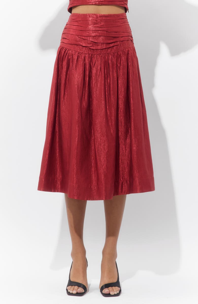 Adelyn Rae Selena Textured Taffeta Two-Piece Dress, Alternate, color, Dark Rust