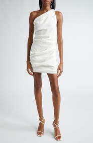 A.L.C. Carina One-Shoulder Linen Blend Minidress