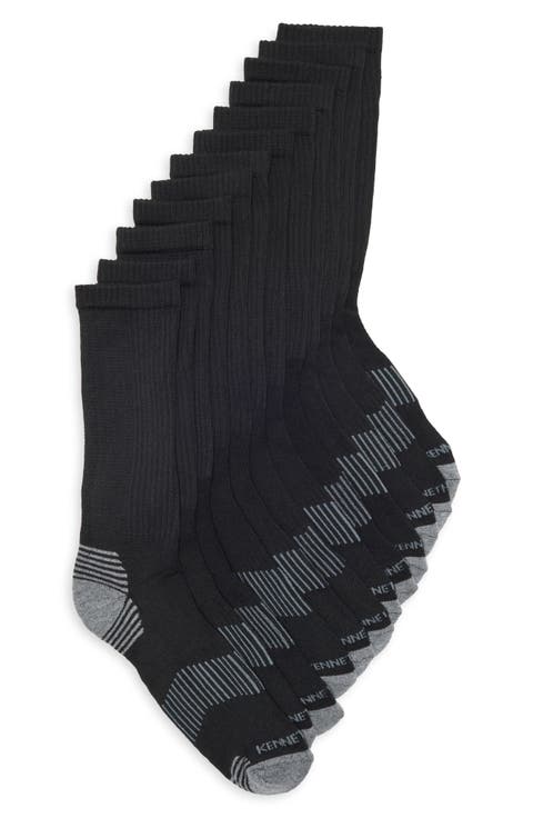 6-Pack Assorted Cushioned Crew Length Socks