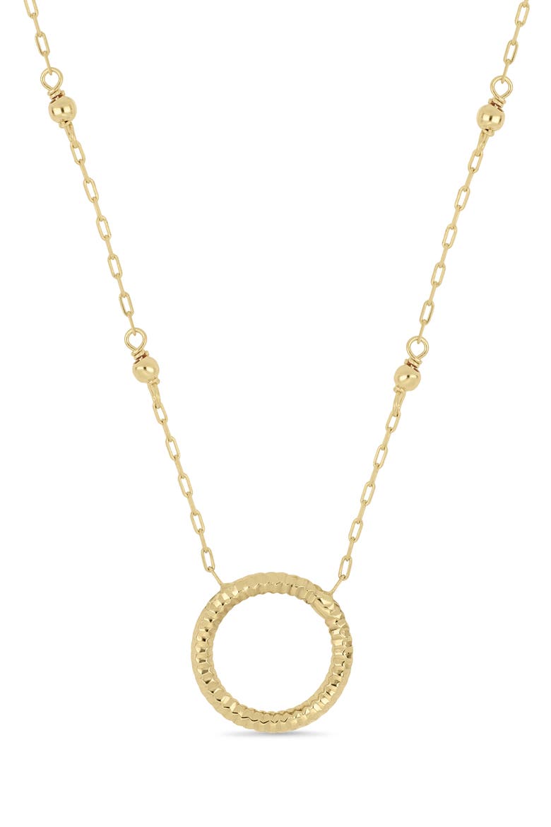 14K Gold Open Circle Pendant Necklace, Main, color, 14K YELLOW GOLD