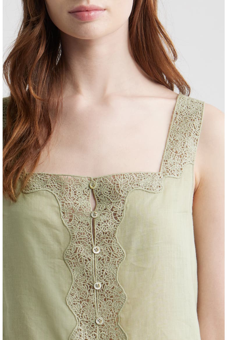 The Embroidered Crop Tank, Alternate, color, SAGE