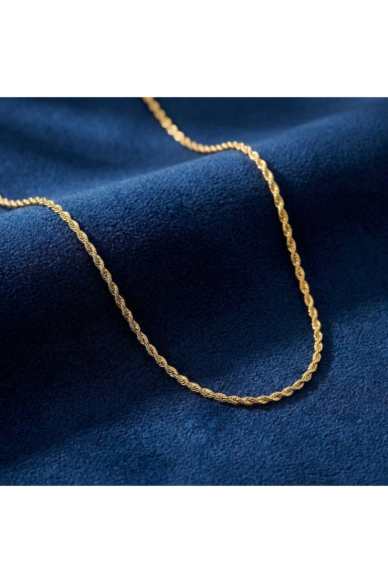 10k Gold 1.5-mm Semi Solid Rope Chain Necklace, Alternate, color, 10k Yellow Gold