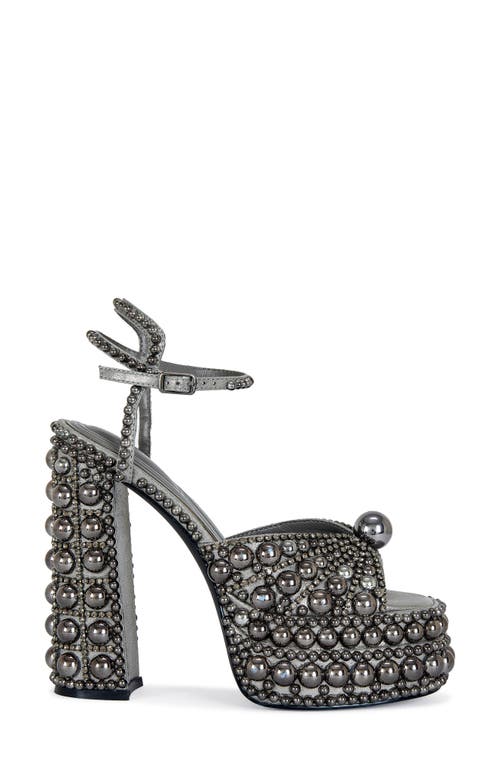 Azalea Wang Astrella Ankle Strap Platform Sandal In Gray