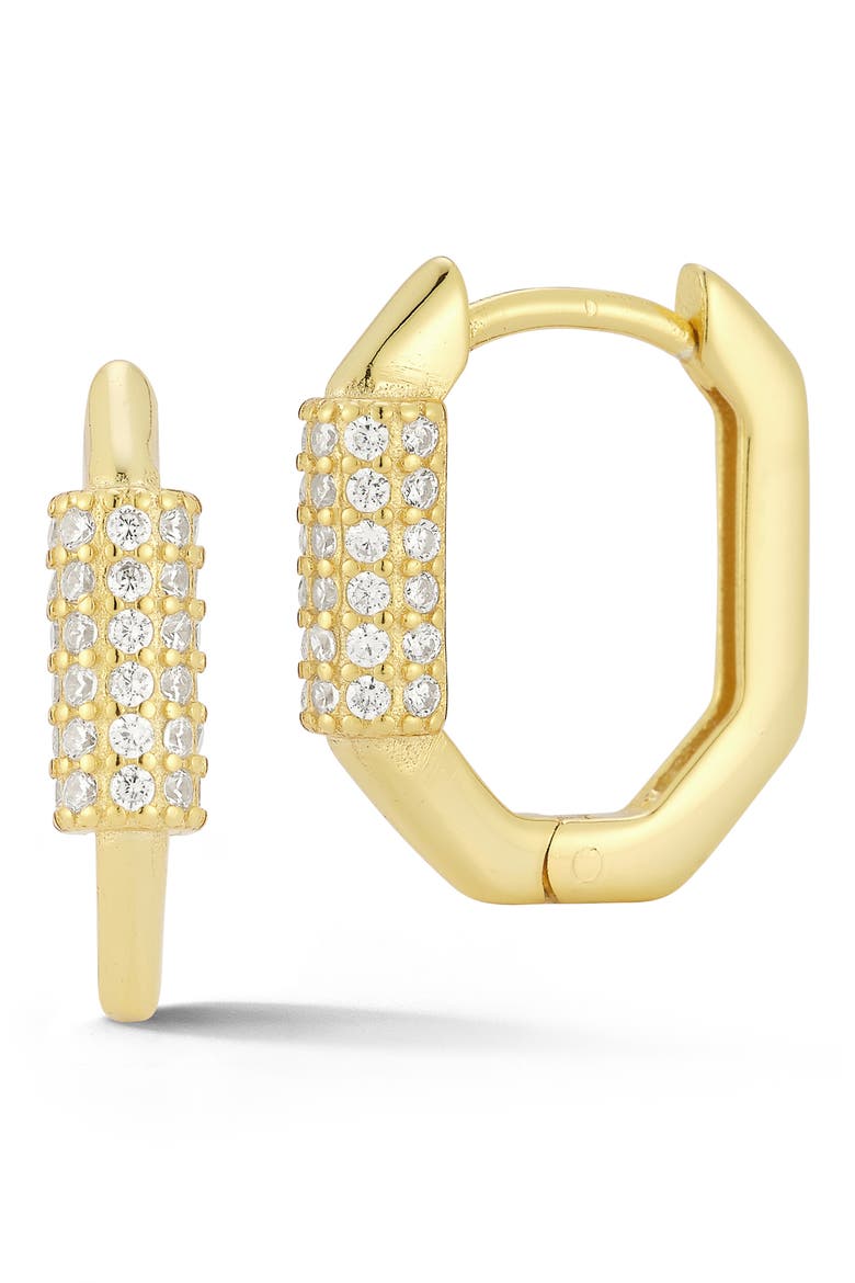 Oval Huggie Hoop Earrings, Main, color, GOLD