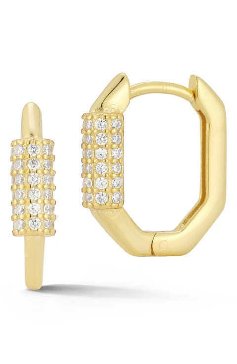 Oval Huggie Hoop Earrings