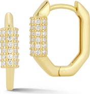 SPHERA MILANO Oval Huggie Hoop Earrings