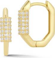 SPHERA MILANO 14K Gold Vermeil Cubic Zirconia Hoop Earrings