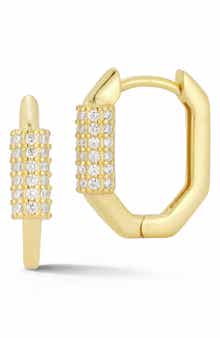 SPHERA MILANO Oval Huggie Hoop Earrings