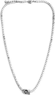 Panacea Cubic Zirconia Rondelle Charm Tennis Necklace