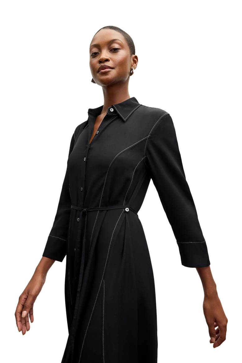 Pepper Dress - Washable Silk Top Stitch, Alternate, color, Black