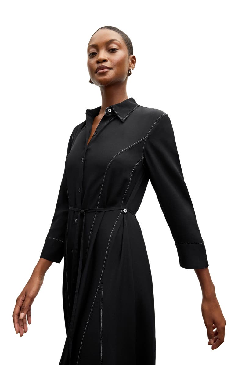 M.M.LaFleur Pepper Dress - Washable Silk Top Stitch, Alternate, color, Black