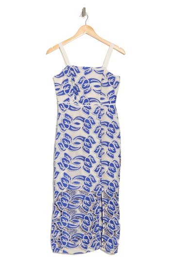 Shop Sam Edelman Artisinal Lace Midi Dress In Cobalt