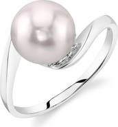 The Pearl Source 14K Gold Akoya Pearl Felice Ring