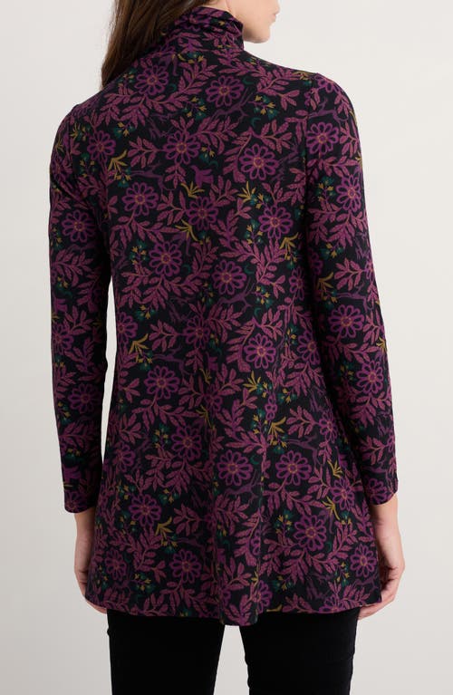 Seasalt Cornwall Grass Kelp Mock Neck Stretch Organic Cotton Tunic In Purple