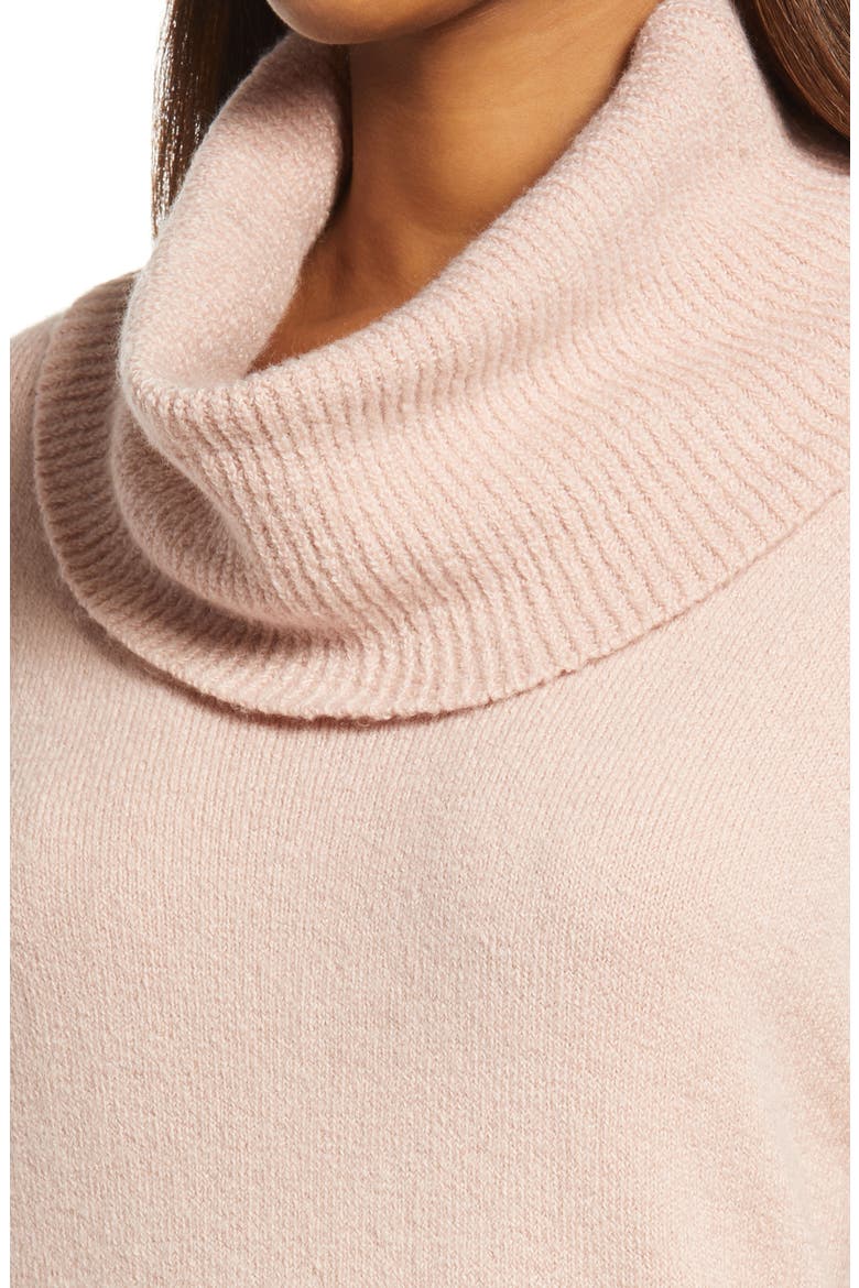 Cowl Neck Sweater, Alternate, color, PINK ADOBE