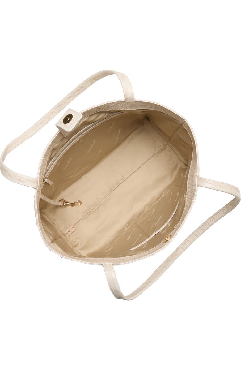 Brahmin Mona Croc Embossed Leather Tote, Alternate, color, Ivory