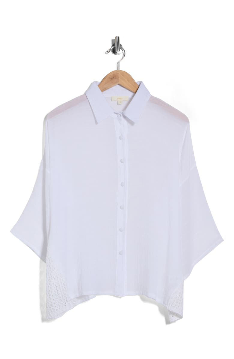 Elan Cover-Up Shirt, Alternate, color, White
