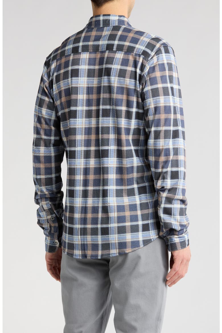 Plaid Long Sleeve Knit Shirt, Alternate, color, BLUE