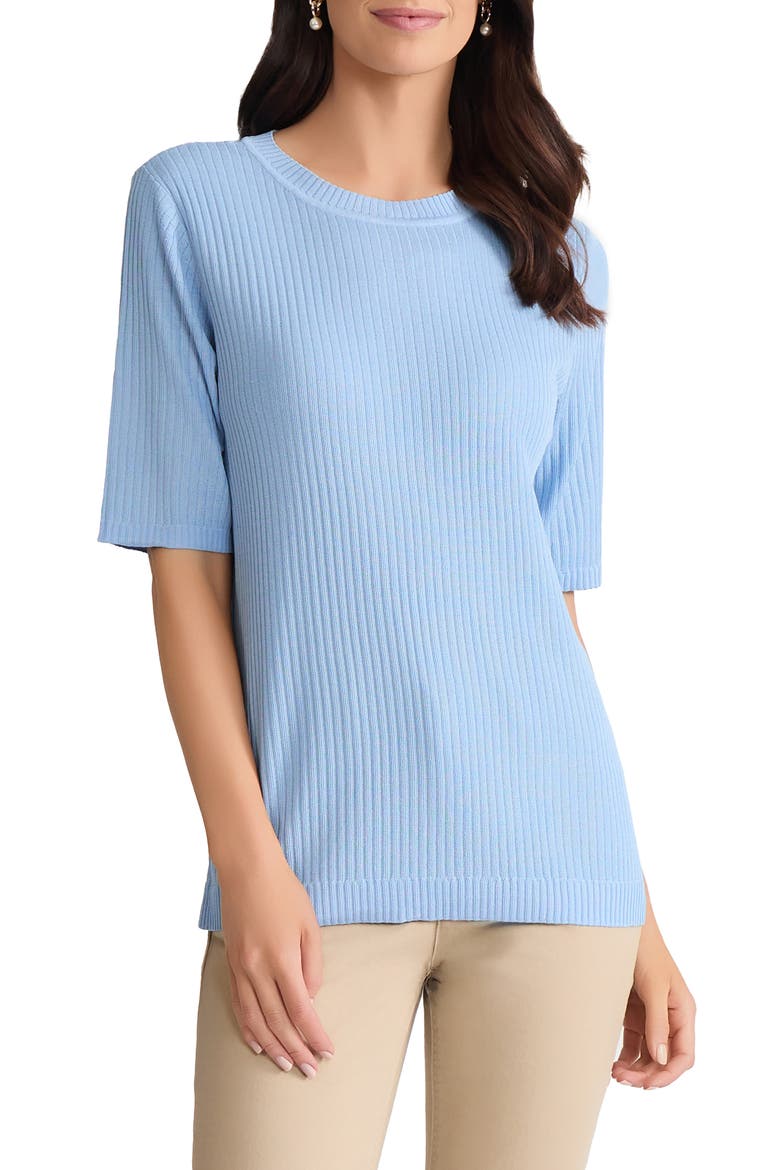 Sutton Rib Sweater, Main, color, CHINTZ BLUE