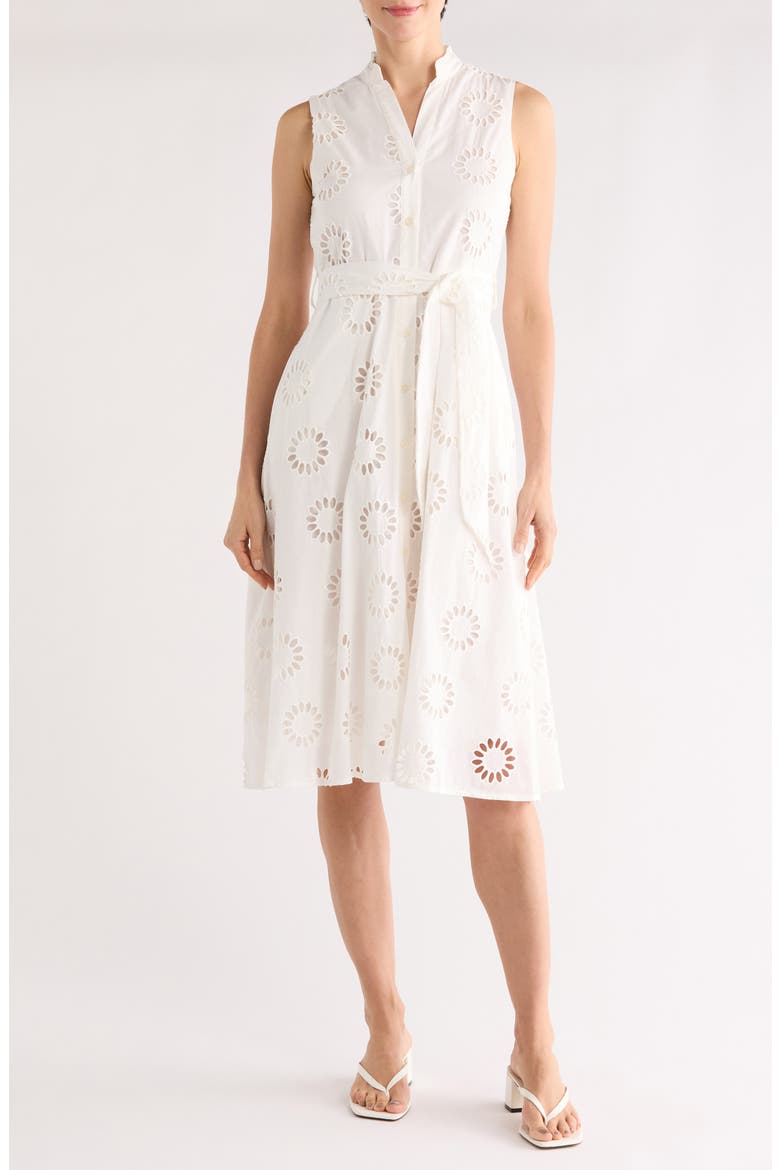 tahari embroidered fit and flare dress Tahari ASL