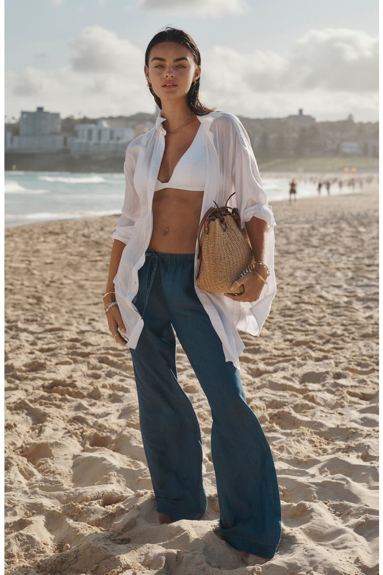 Surf Tide Cover-Up Pants, Alternate, color, DENIM