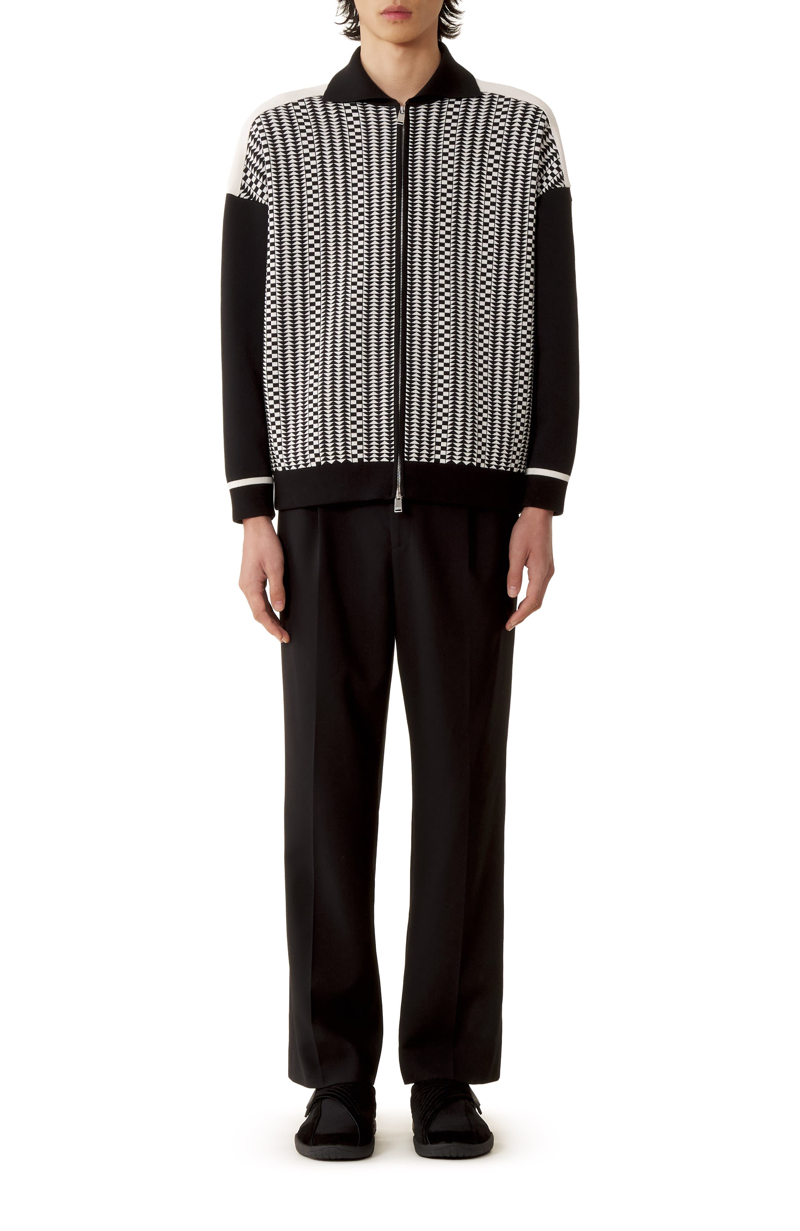 Zip Jacket In Silk And Cotton Jacquard - image 2