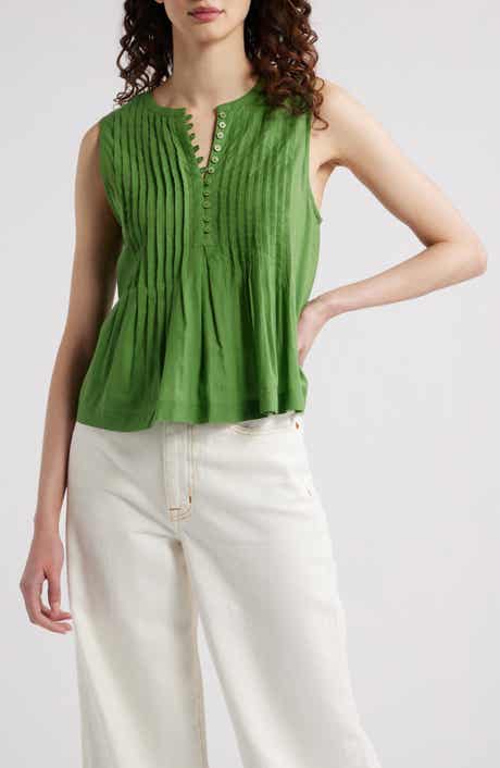 Treasure & Bond Pintuck Cotton Blend Tank