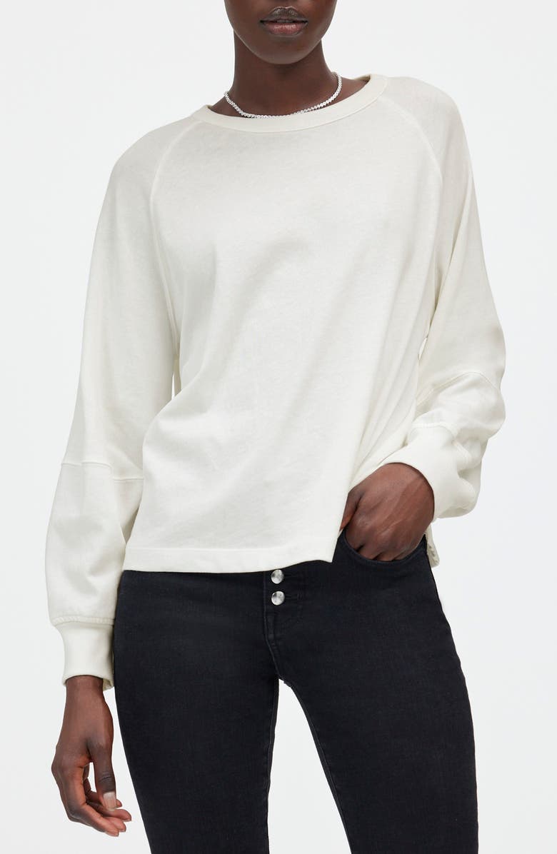 Madewell Relaxed Long Sleeve Raglan T-Shirt, Main, color, Eyelet White