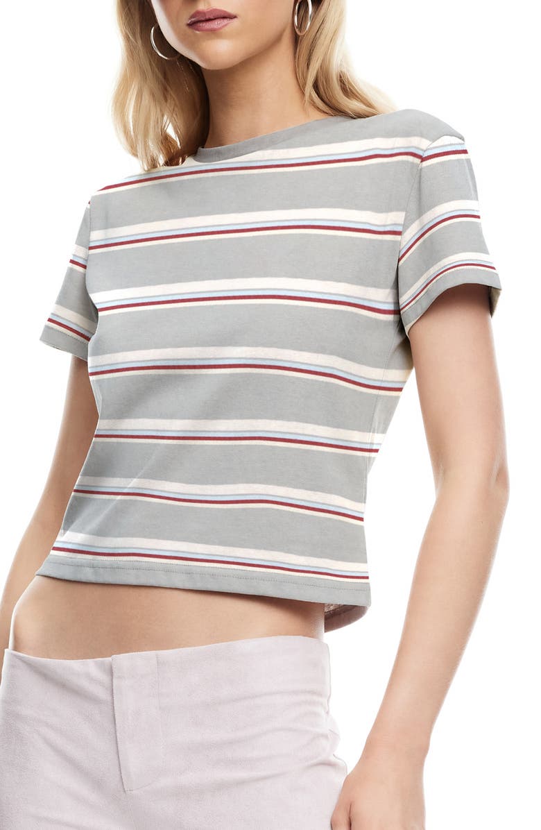 LIONESS Loft Stripe T-Shirt, Alternate, color, Ash