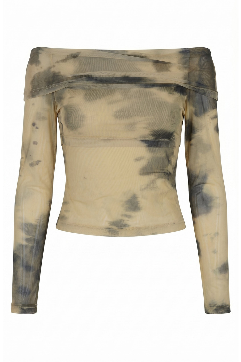 Off Shoulder Tie Dye Mesh Top, Alternate, color, Tie Dye
