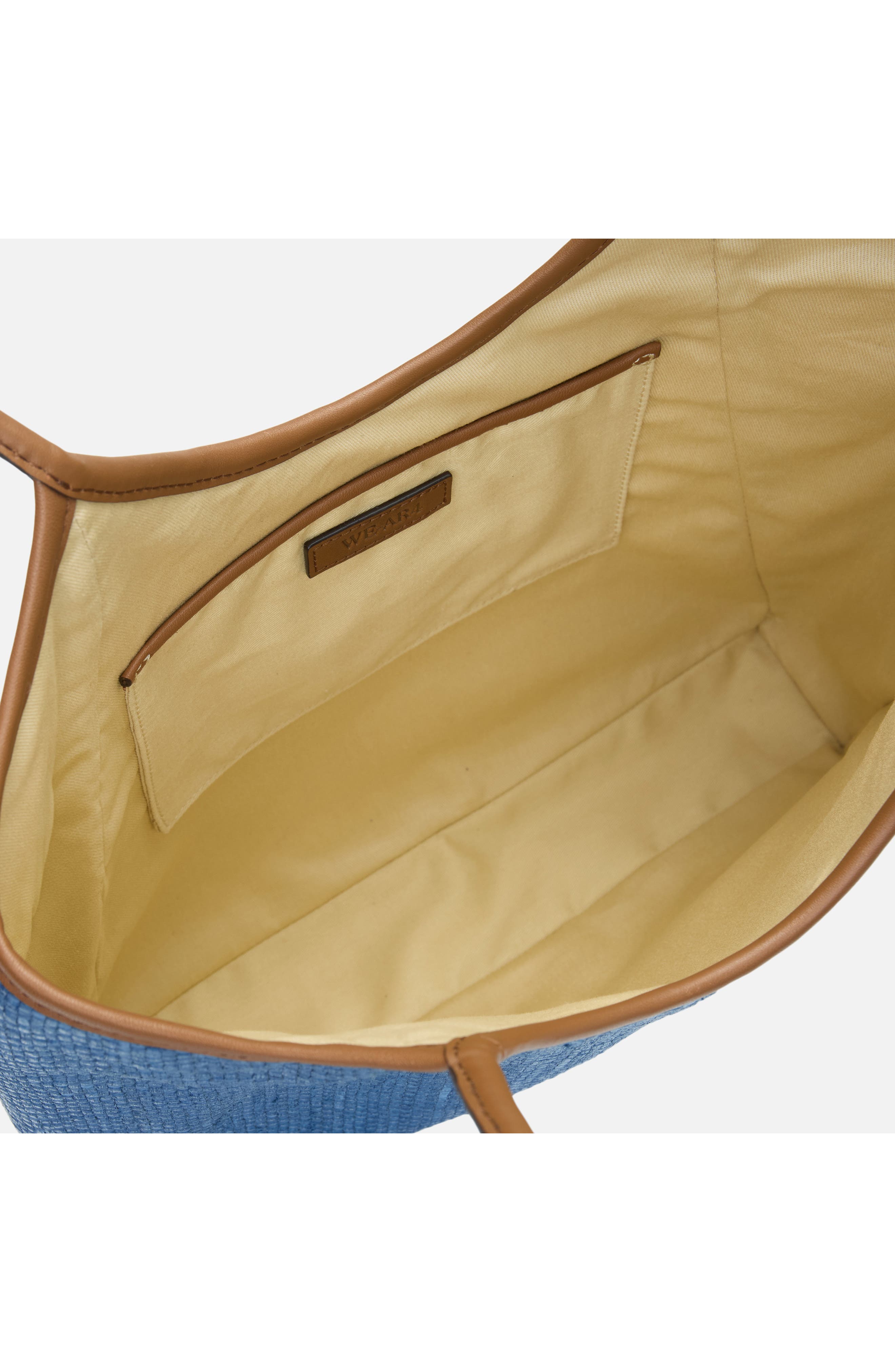 The Market Linen & Leather Tote, Alternate, color, SMOKE BLUE