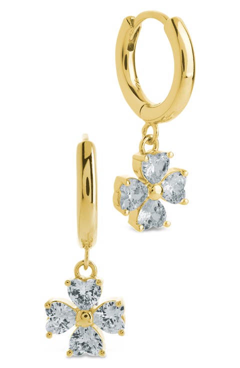 Bria Cubic Zirconia Dangle Huggie Hoop Earrings