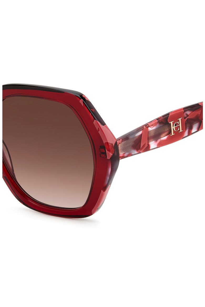 55mm Gradient Geometric Sunglasses, Alternate, color, BURGUNDY