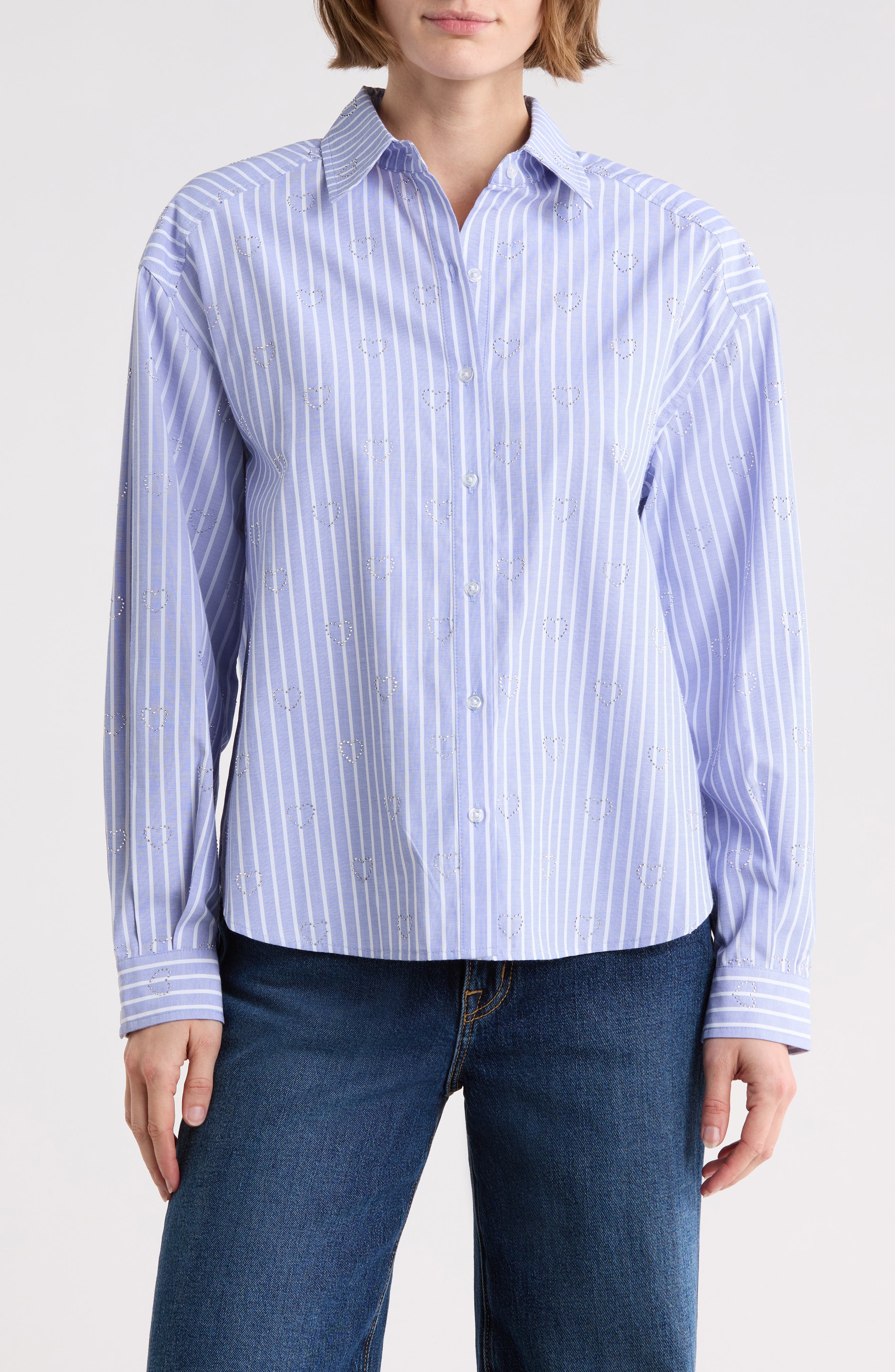 Stripe Embellished Button-Up Shirt - image 3