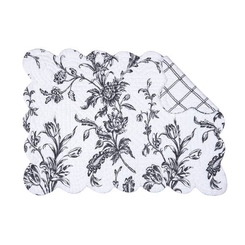 C & F Home C&f Home Bleighton Black Placemats Set Of 6, 13" X 19" In Multi