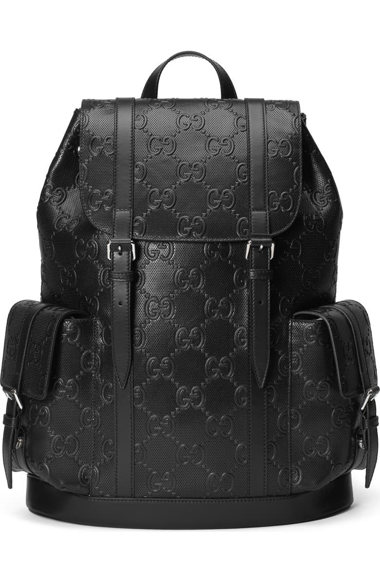 Gucci GG Embossed Leather Backpack, Main, color,