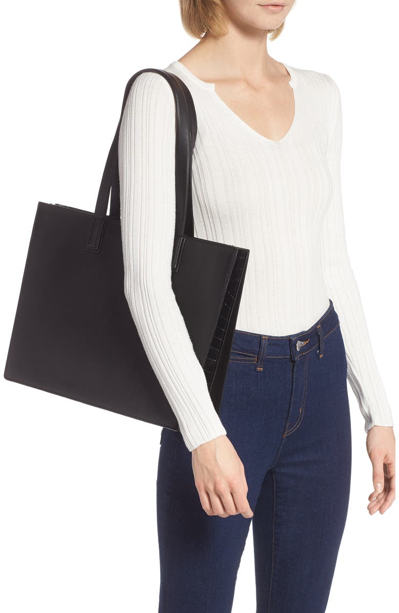 Nordstrom Concertina Leather Accordion Tote, Alternate, color,