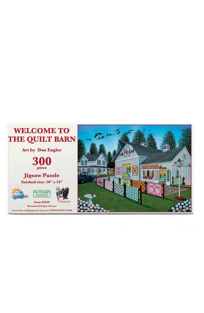 Sunsout Welcome to the Quilt Barn 300 piece Jigsaw Puzzle for Adults, Alternate, color, Multicolor
