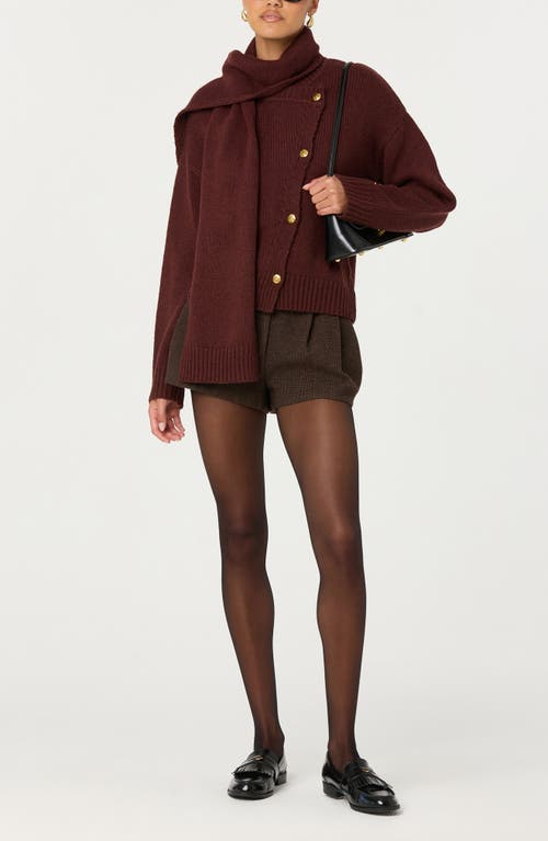 Astr The Label Jackeline Scarf Cardigan In Burgundy
