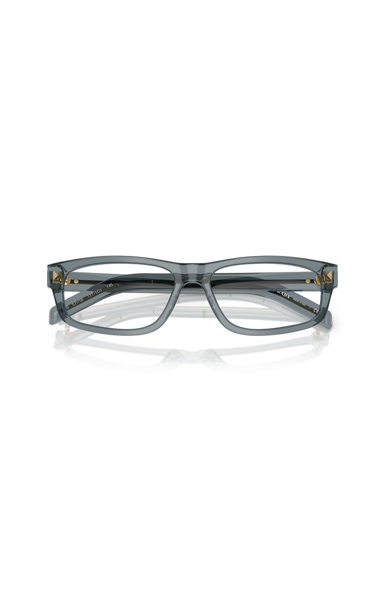 Prada 55mm Rectangle optical glasses, Alternate, color, Gold